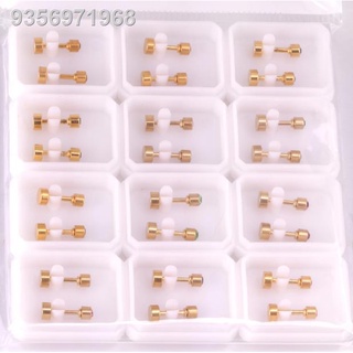 VelvetBoxx RANDOM Earrings with Screw Type Lock Stainless Steel Stud Earrings 10k Gold So Cute For K #5