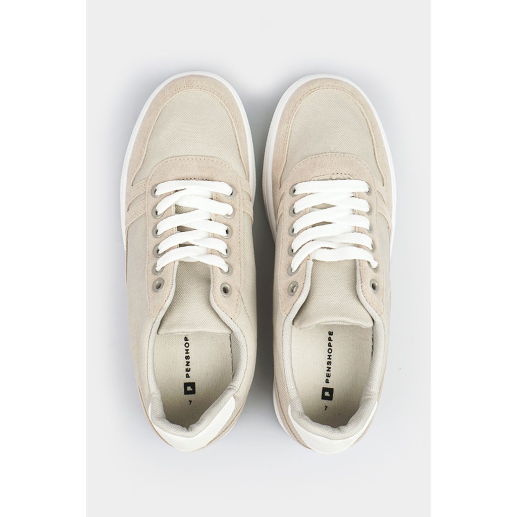 Penshoppe Lace-up Sneakers (light Gray) 