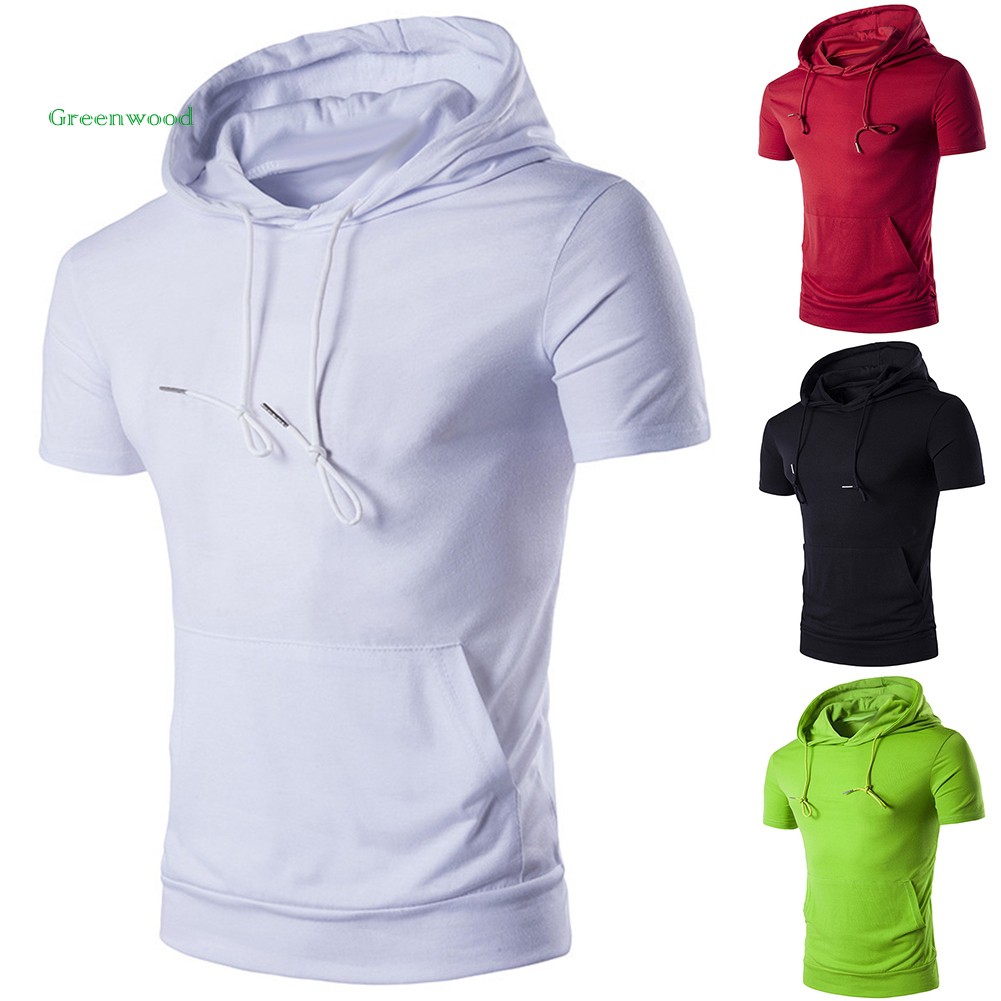 short sleeve hooded sweatshirt