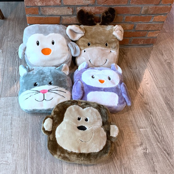 Flannel Cartoon Animal Shape Can Storage Bags Pillow ...