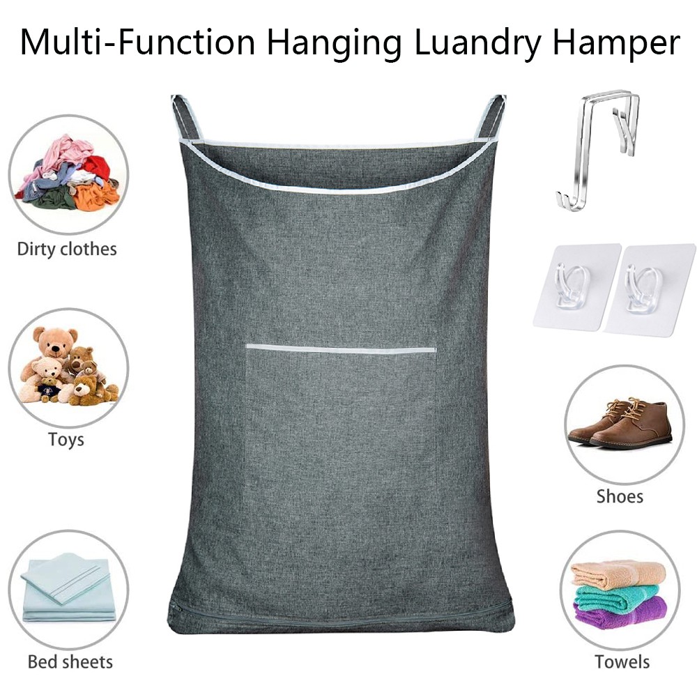 Hanging Laundry Hamper Bag and Door Laundry Bag, Space Saving Clothes