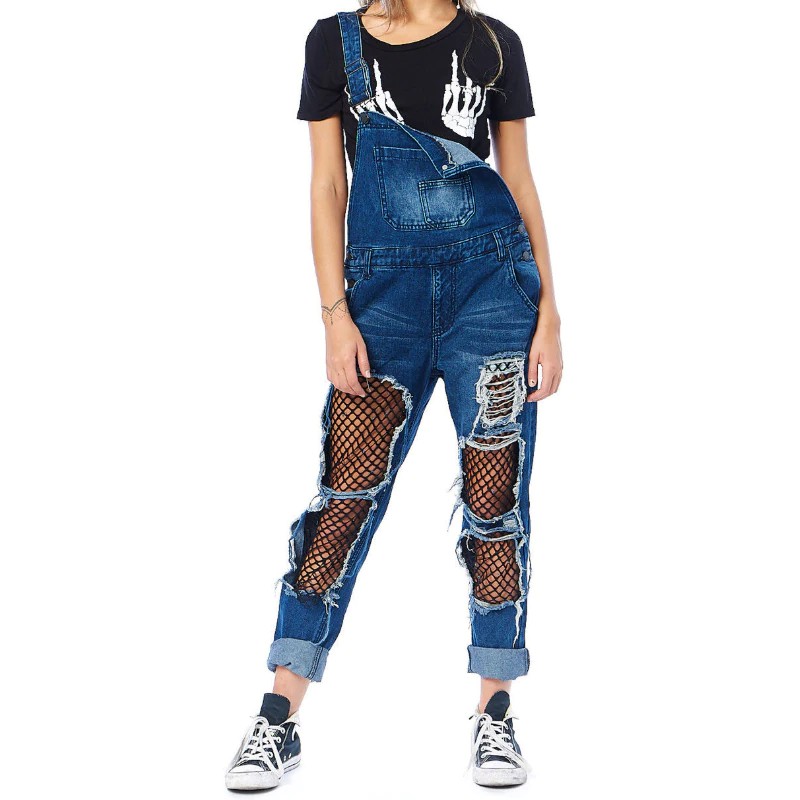 ripped overall jeans