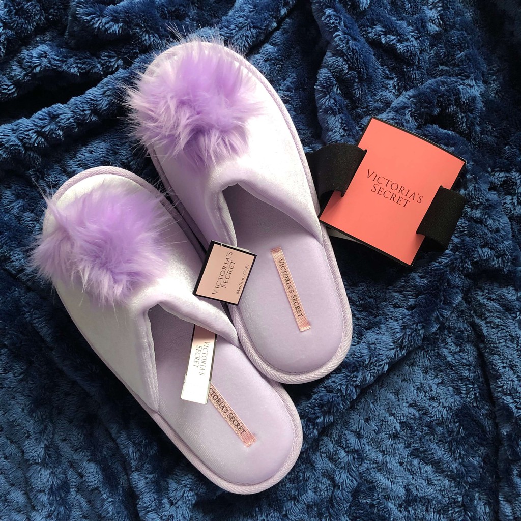 pink fluffy slides victoria's secret