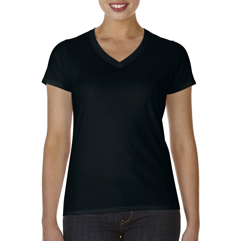 black v neck t shirt ladies