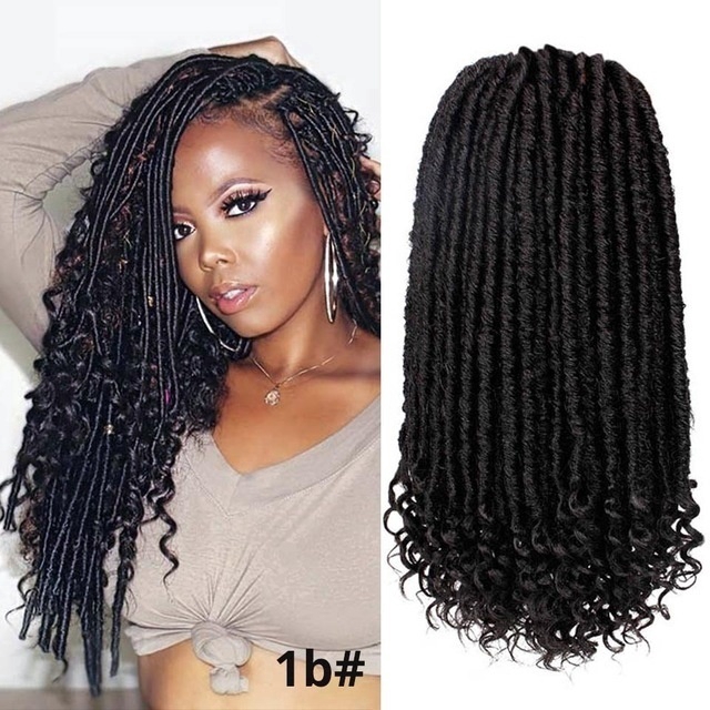 Goddess Faux Locs Crochet Hair Extensions 16inch Curly Crochet Braids