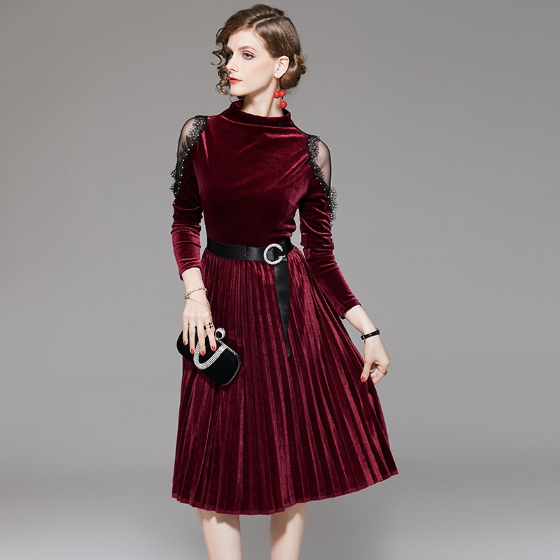 mid length velvet dress