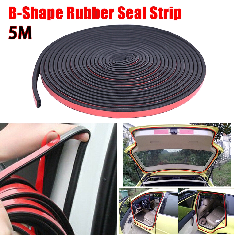 4M Black Autos Bonnet Trunk Hood Edge Sealing Strip Sound Insulation EPDM Rubber 