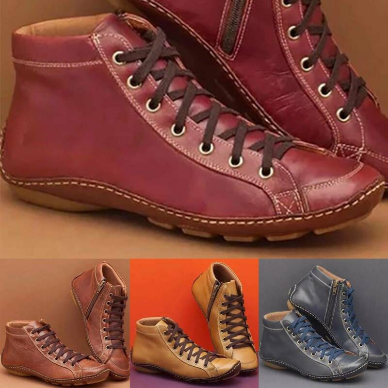 flat lace up womens boots