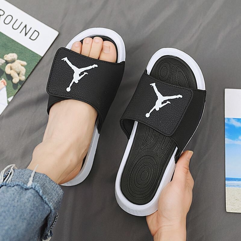 Jordan home casual rubber slippers men white black | Shopee Philippines