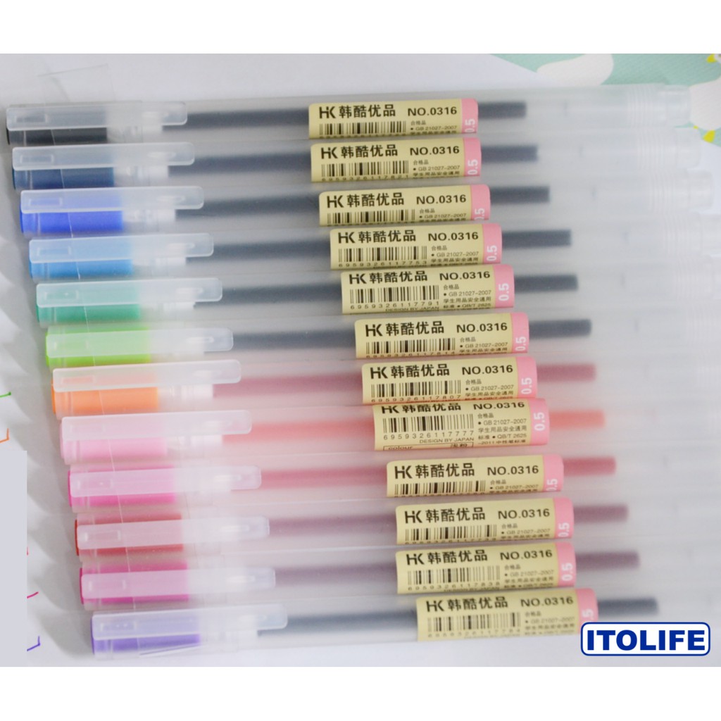 Hanku HK Multicolor Simplistic Style Gel Pen 0.5mm 1pc Shopee