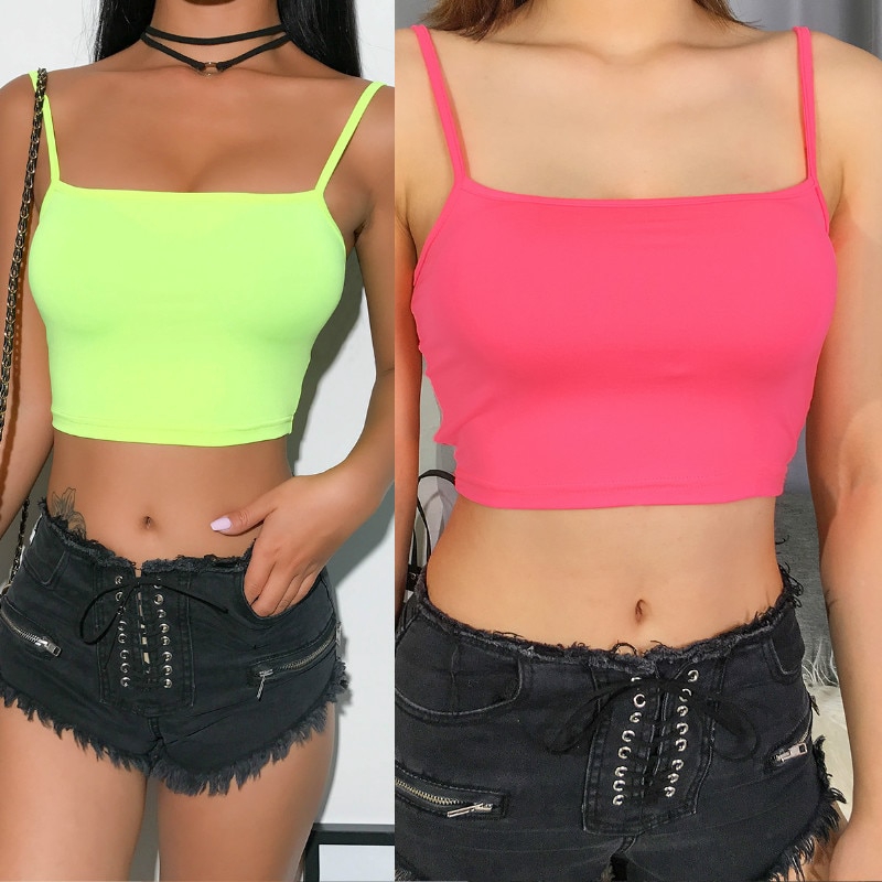 womens neon crop top