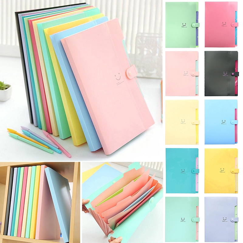 Cute School Supplies Learning Toy A4 5 Pocket Expanding File