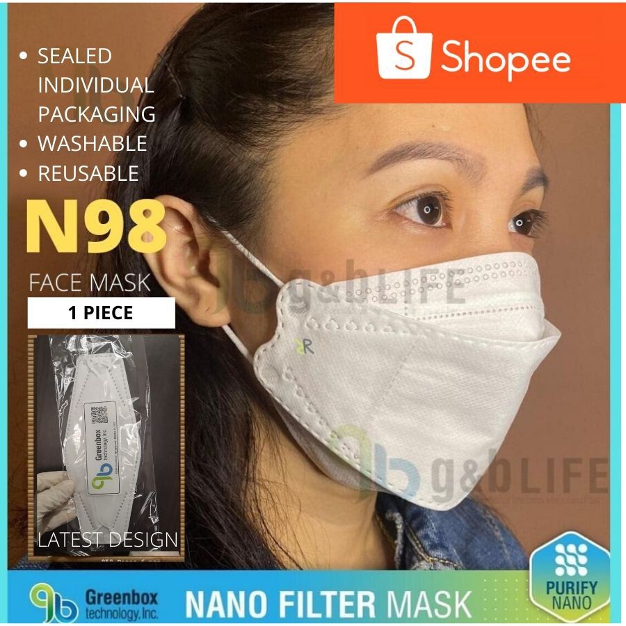 N98 Reusable & Washable Face Mask Up to 30 Days Usage Made in USA Nano