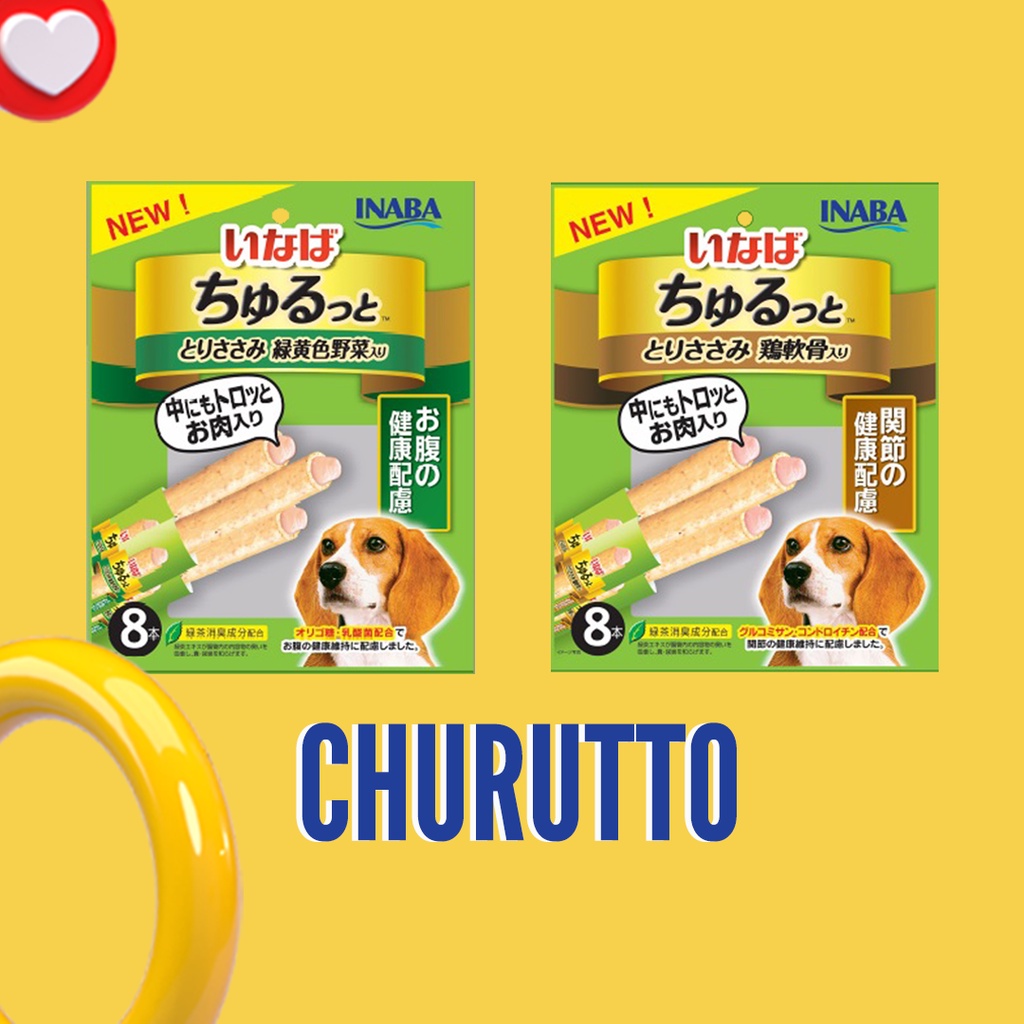 INABA Churutto Sticks Treats for Dog 10g x 8 (JAPAN'S NUMBER 1 TREATS