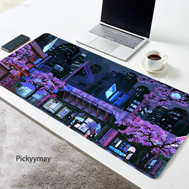 Mouse Pads Japan Street Pixel Scenery Table Mats Computer Mousepad ...