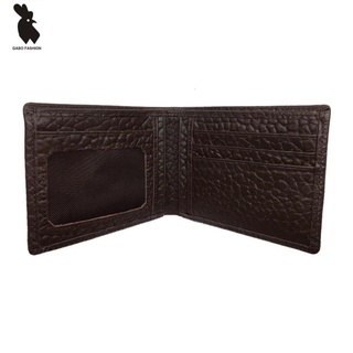Gabo vdb3043 men's horizontal style leather wallet with ivory texture in black brown #2