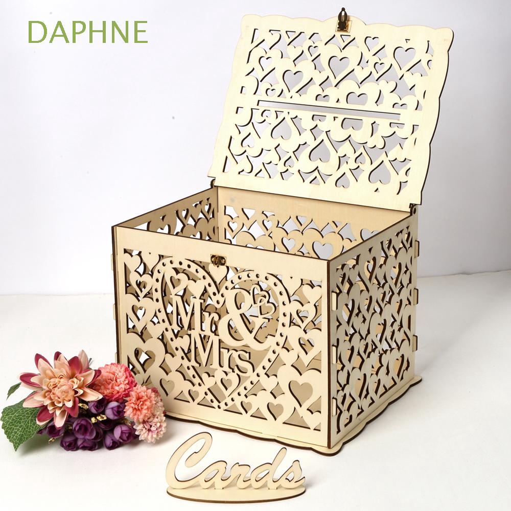 Wood Diy Craft Gift Money Pocket Mr Mrs Wedding Card Box Shopee