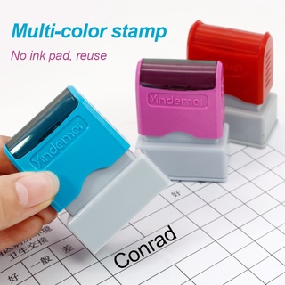 Name Ink Stamp【Free ink】Custom Teacher  Signature Calligraphy Selfing-Inking Personalized Letter Stamp For School Student Child