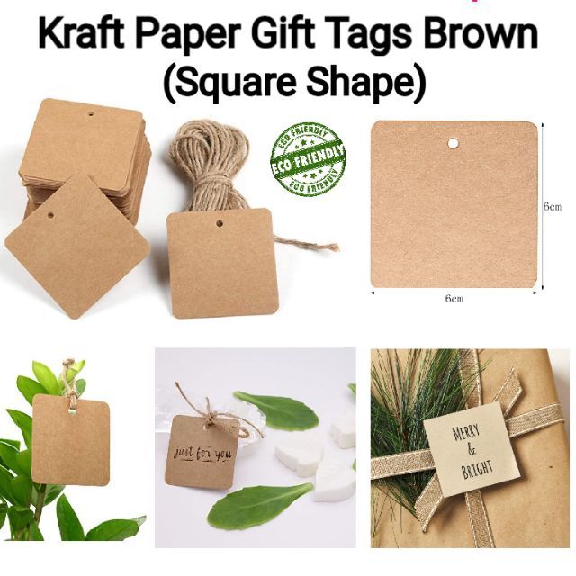 Quality brown parcel string/price tags tie on craft label 4 sizes free postage 