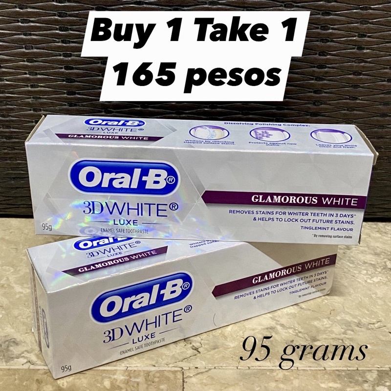 Buy 1 Take 1 - Oral-B 3D White Luxe Diamond Glamorous Toothpaste 95g ...