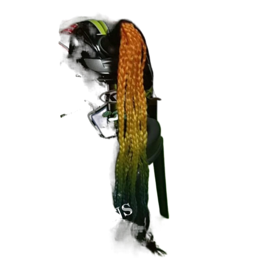 Braid Gradient Ramp Helmet Braids Ponytail Helmet Hair Pigtails with