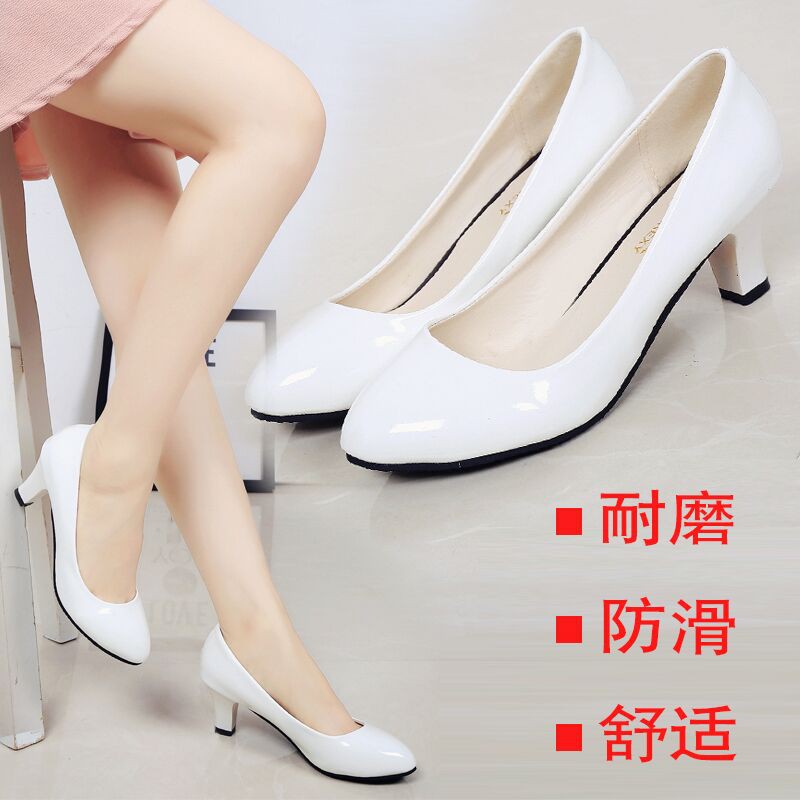 Women's Shoes Small Size High Heel Shoes With Work Shoes Patent Leather