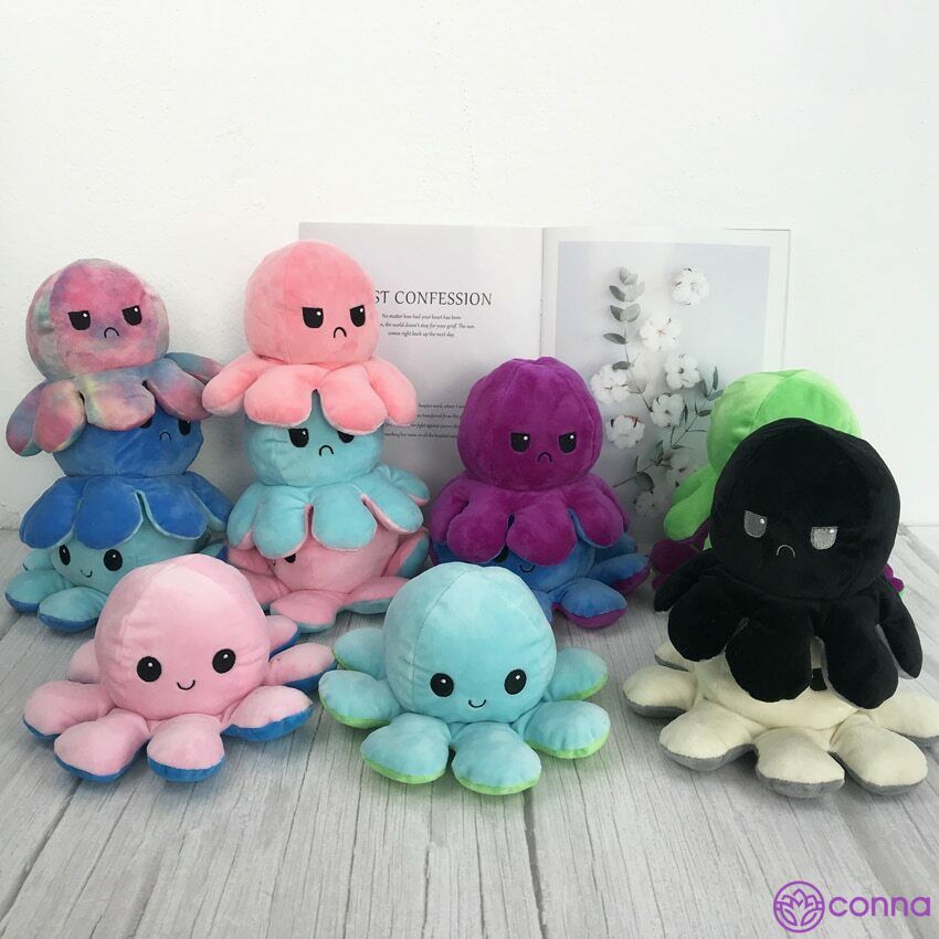 reversible octopus plush toy