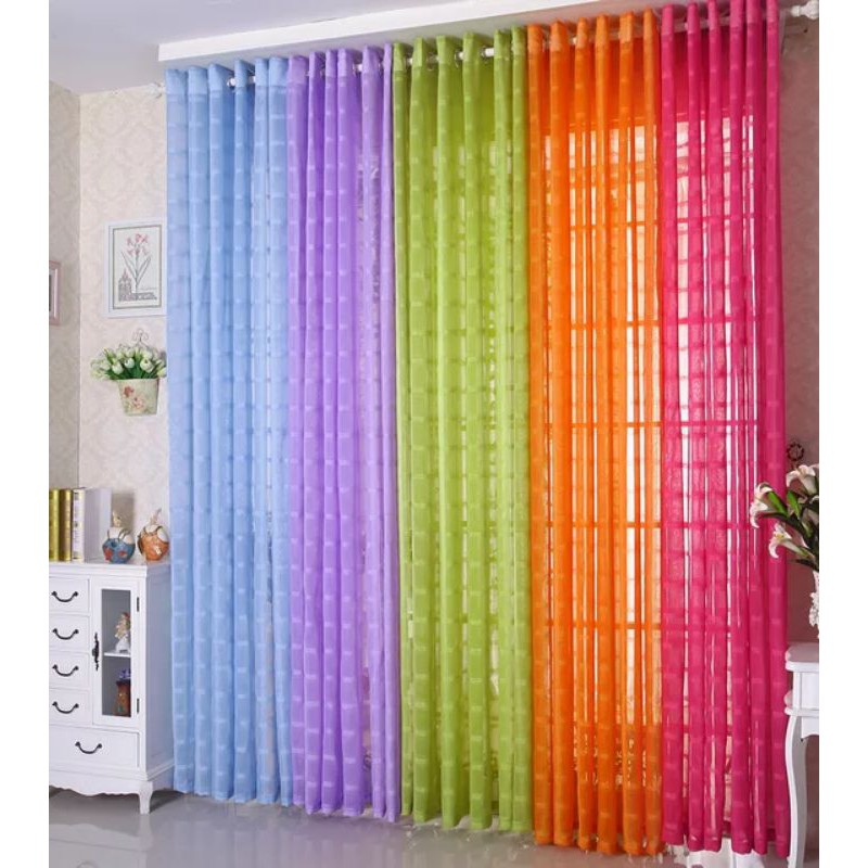 See Through Lace Curtain for Window w/ 8Rings S0066 (140cm*215cm