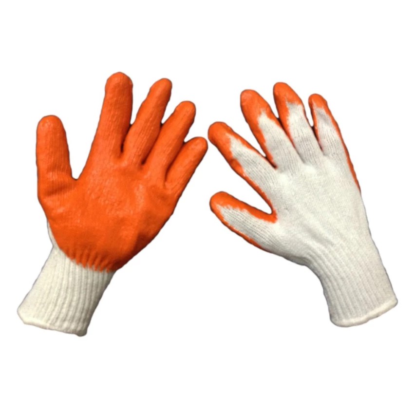 orange cotton gloves