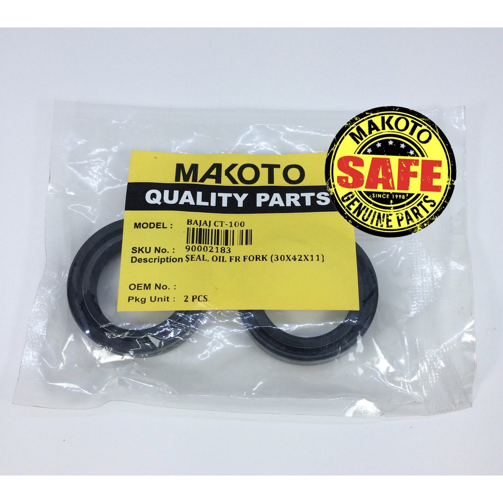 Bajaj CT100 Front Fork Oil Seal Makoto brand (2 pcs) Shopee Philippines