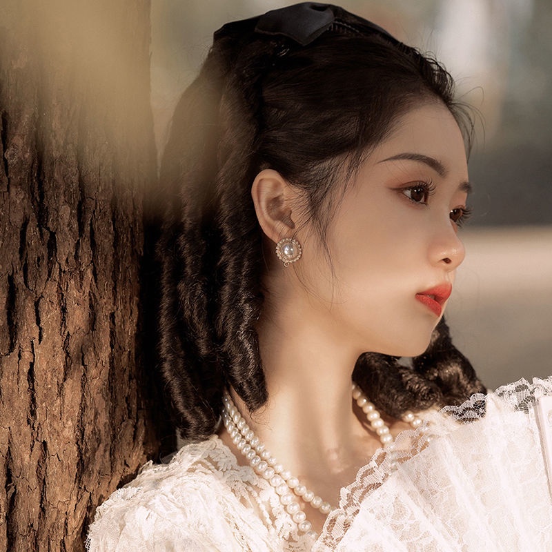 Girl's wig Republic Of China Female Curly Hair Roman Cheongsam Republican Style Miss Accessories Gold Pink Family Princess Egg Roll Ponytail