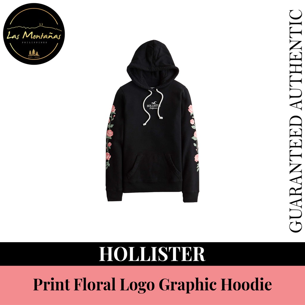HOLLISTER Print Floral Logo Hoodie 