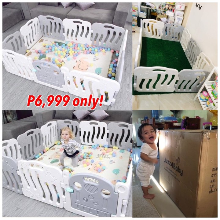 baby care funzone baby playpen in grey