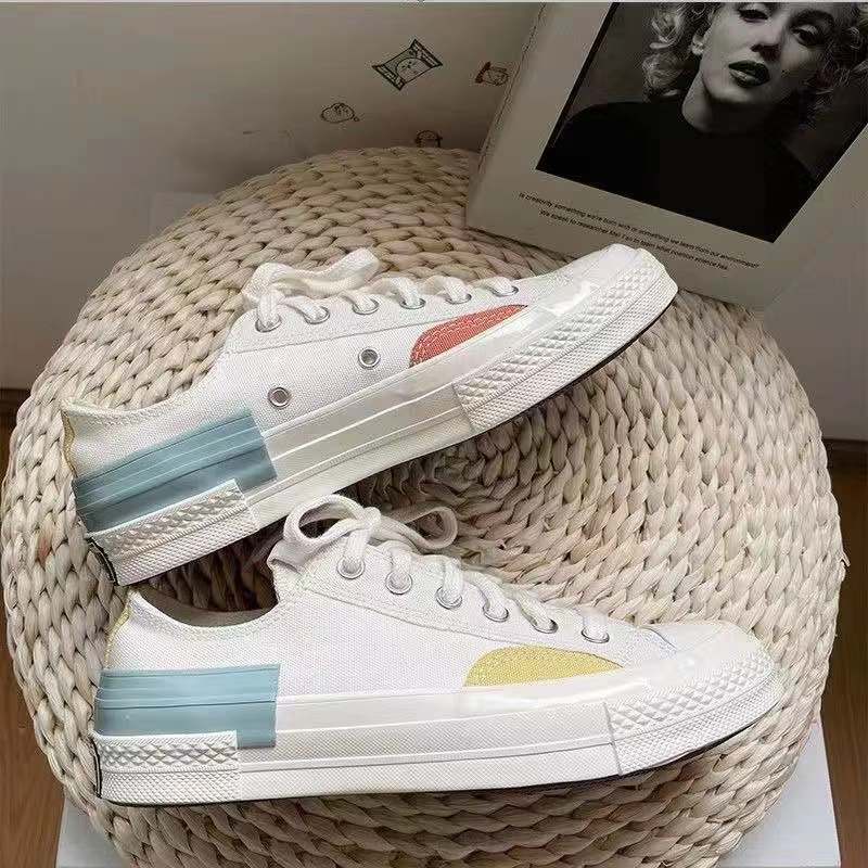 2021 New Air Force X Converse Women's Low-Top Canvas Sneakers Tangram  Stitching Casual Shoes 25934 | Shopee Philippines