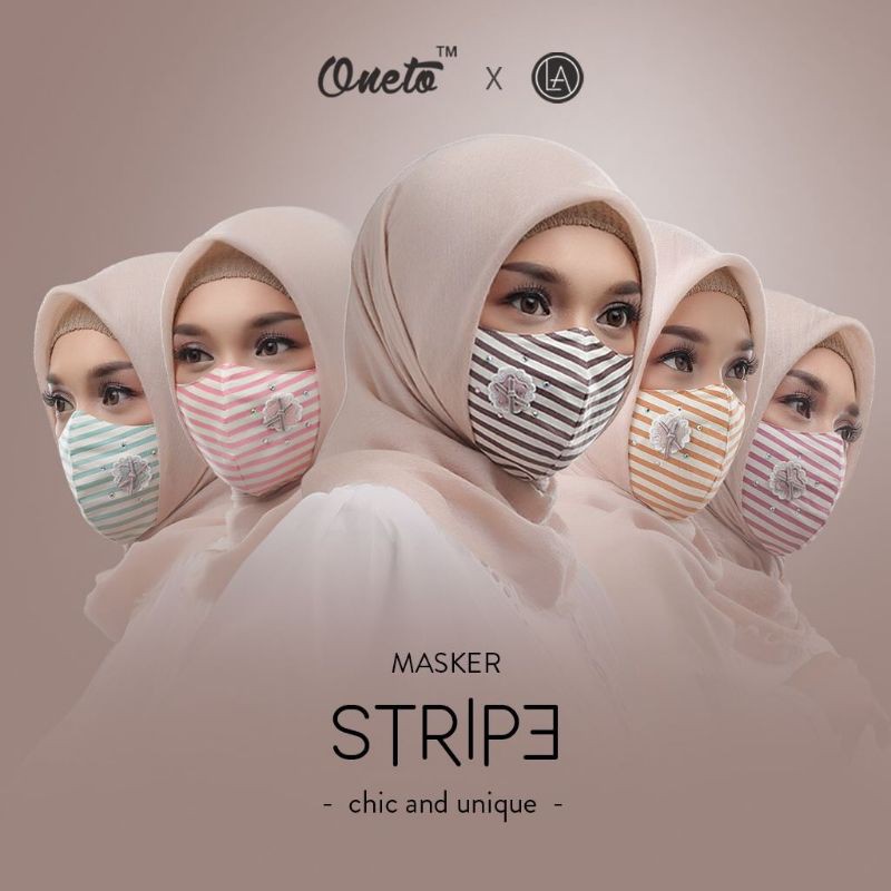 Stripe Mask By Oneto Package Contents 5 Masks / Masks / Hijab Masks / Masks /Branded Masks