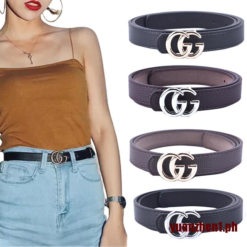 thin gg leather belt