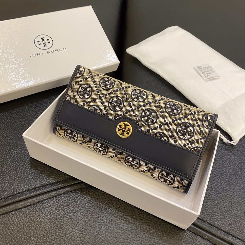 Tory Burch Fashion New Canvas Long Wallet | Shopee Philippines