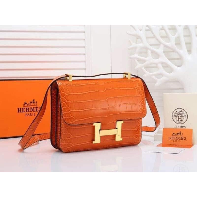 hermes orange sling bag