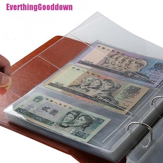 Details about   10pcs Banknote Album Refills 3 Pocket Plastic Storage Sleeves Page Bill Collect 
