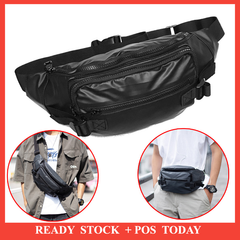 Korean Men Waist Bag Fashion Chest Bag Leather Belt Bag for Men