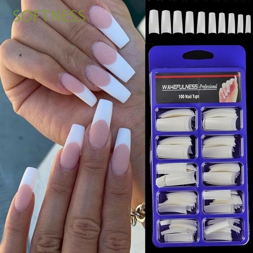 Softness Half Style French Stiletto Acrylic Uv Gel False Nail Tips Shopee Philippines