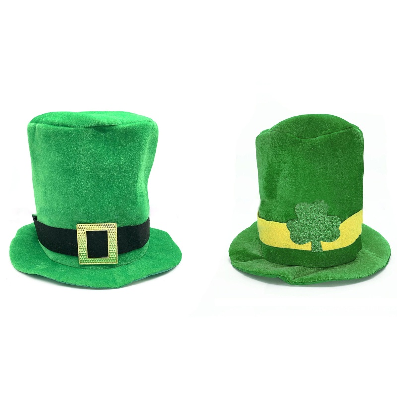 br Green Irish Hat Leprechaun Hat Casual Stovepipe Hat for Men Women ...