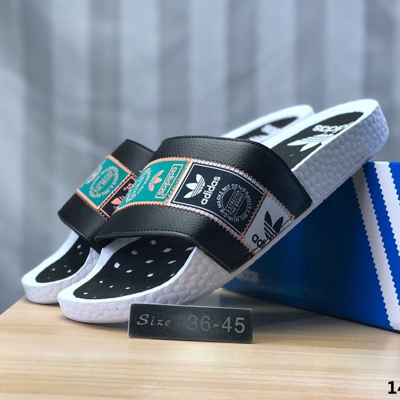 3Colors Adidas Adilette Boost Slides summer leisure sports beach slippers black color retro 