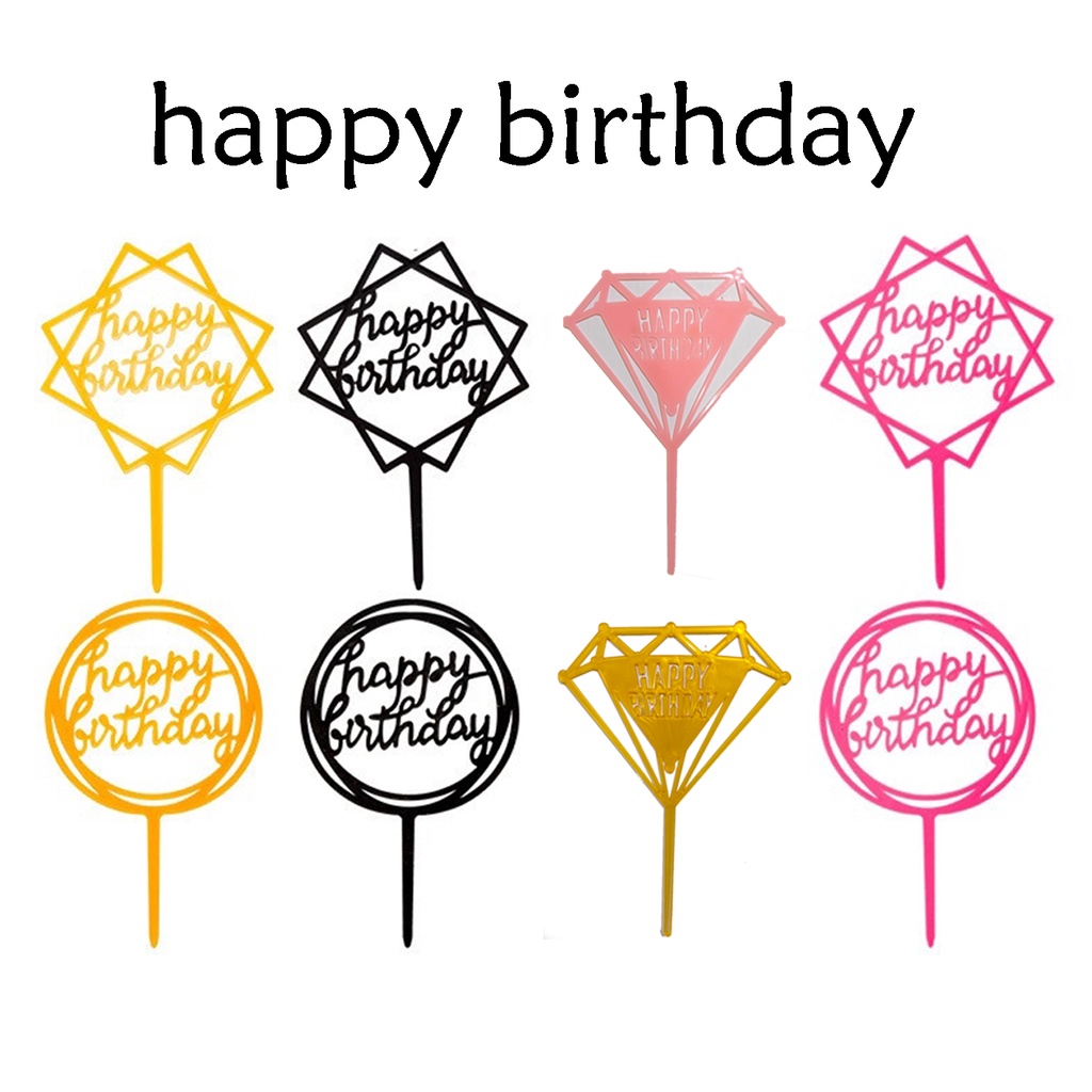 Acrylic Cake Topper Birthday Cake Topper Happy Birthday Party New Year