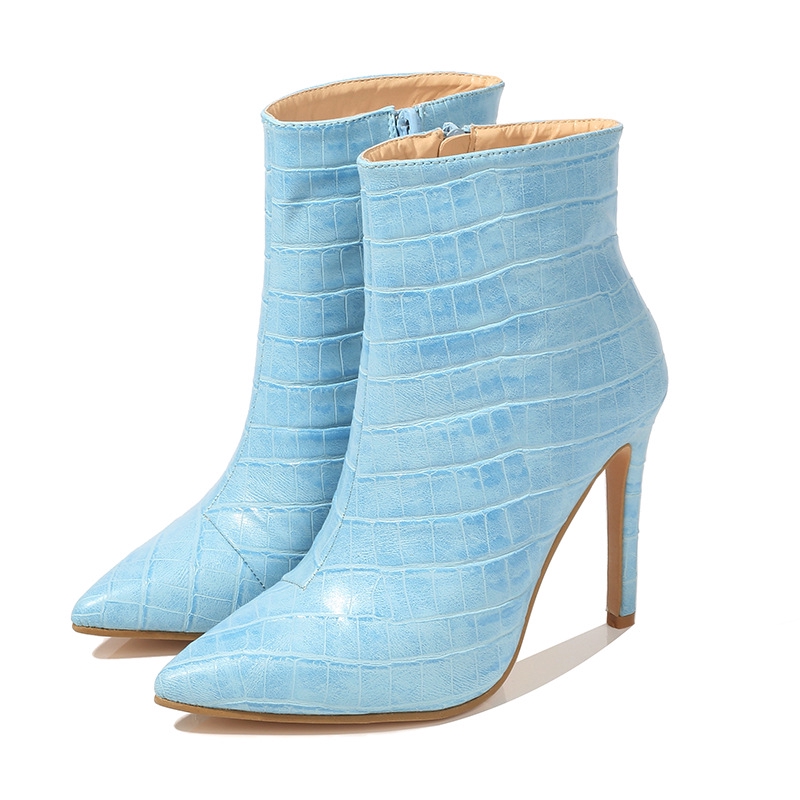 aqua snakeskin boots