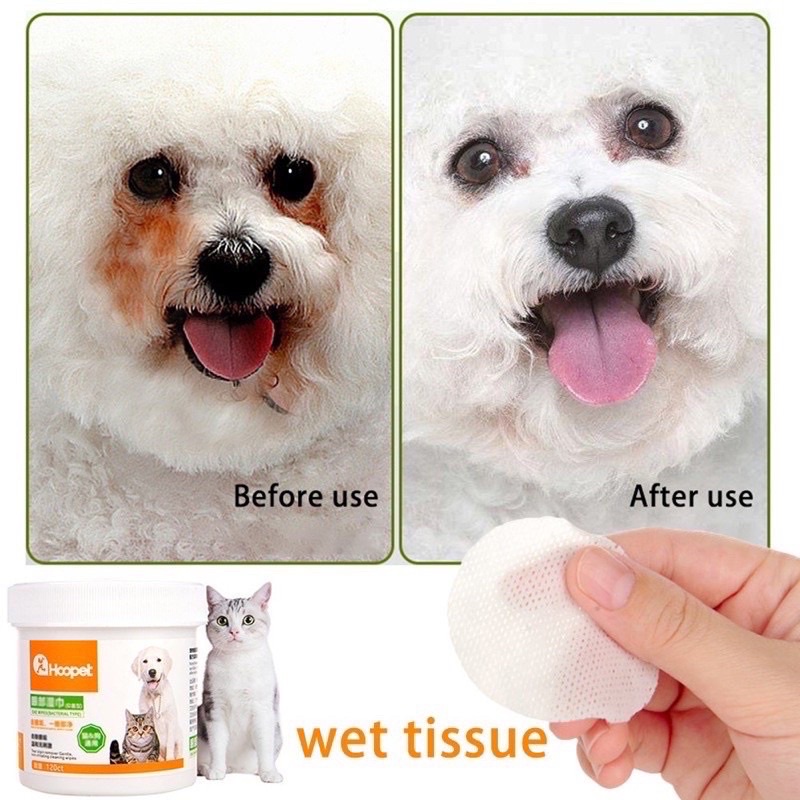 Pet Eye Wet Wipes 130pcs Cat Dog Tear Stain Remover Pet Cleaning Paper