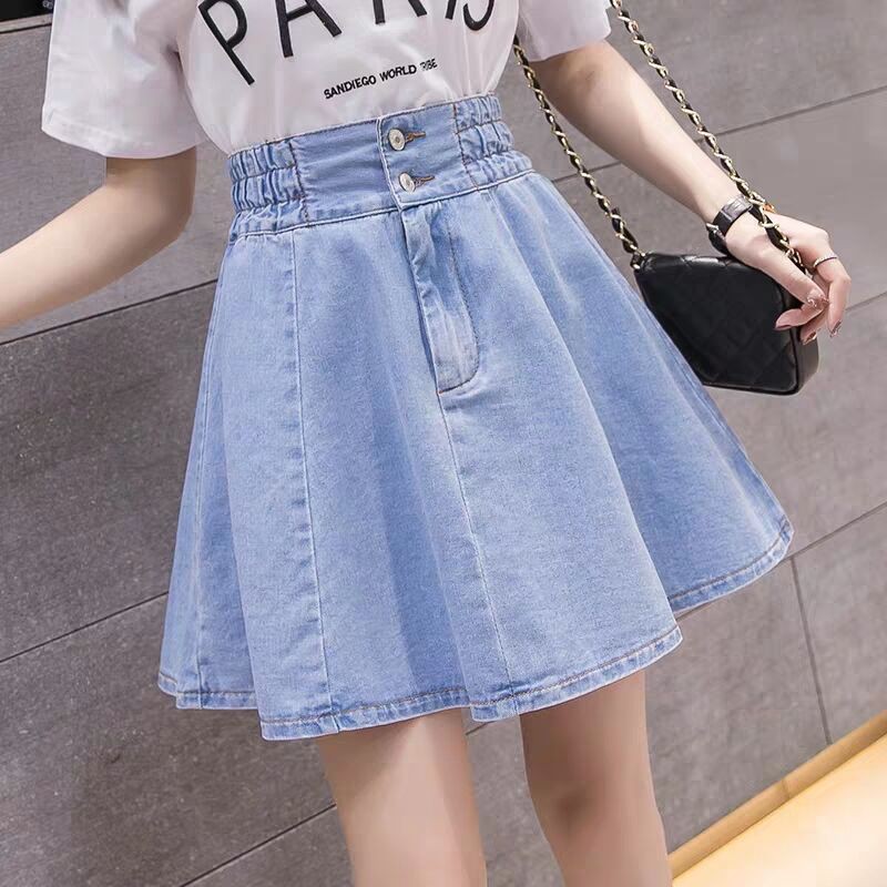 very short denim mini skirt