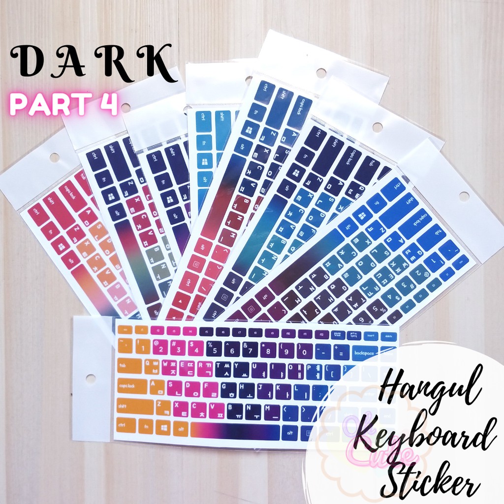 korean hangul keyboard sticker for windows aesthetic palette color vinyl laminated oh cute sticker shopee philippines