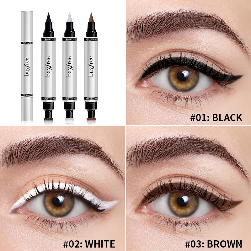 Bayfree Double Head Waterproof Winged Eyeliner Cat Eye Stamp Easy To
