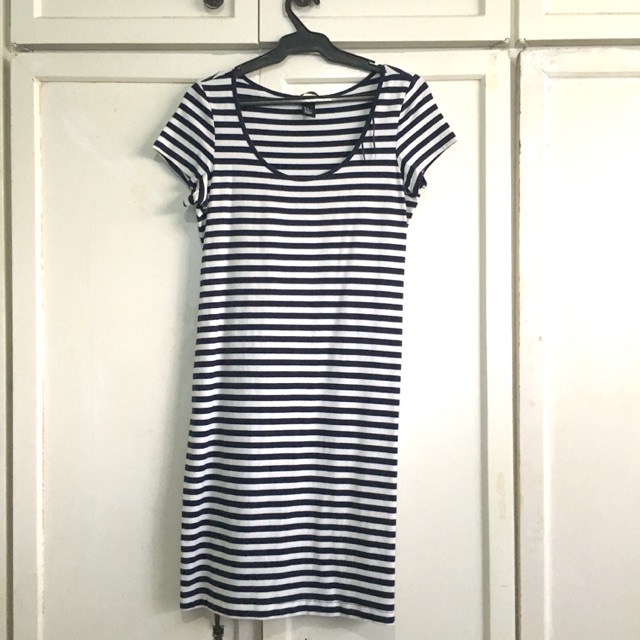 h&m striped bodycon dress